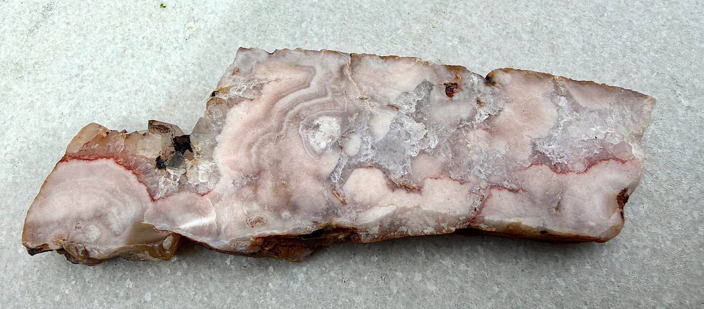 2 lbs Natural Pink Amethyst Flower Agate Slabs crystal healing energy