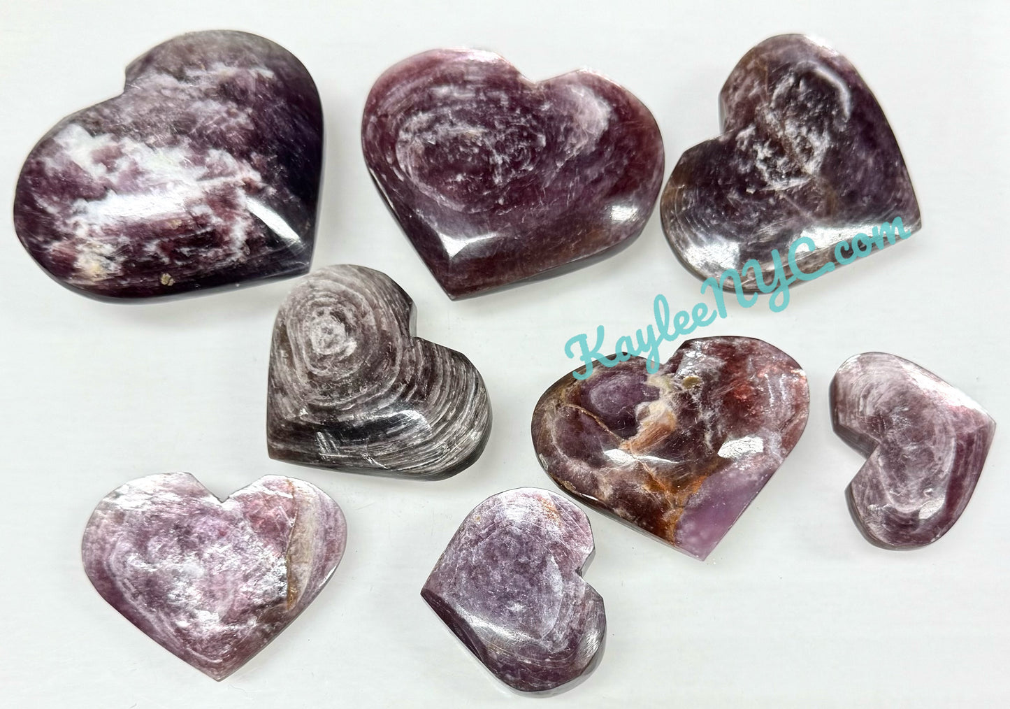 Wholesale 1 lb Lot Natural Lepidolite Mica Heart Crystal Energy