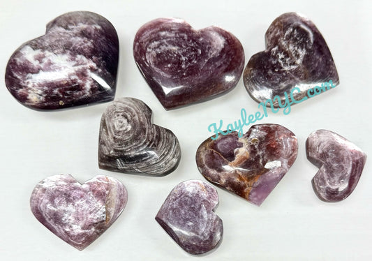 Wholesale 1 lb Lot Natural Lepidolite Mica Heart Crystal Energy