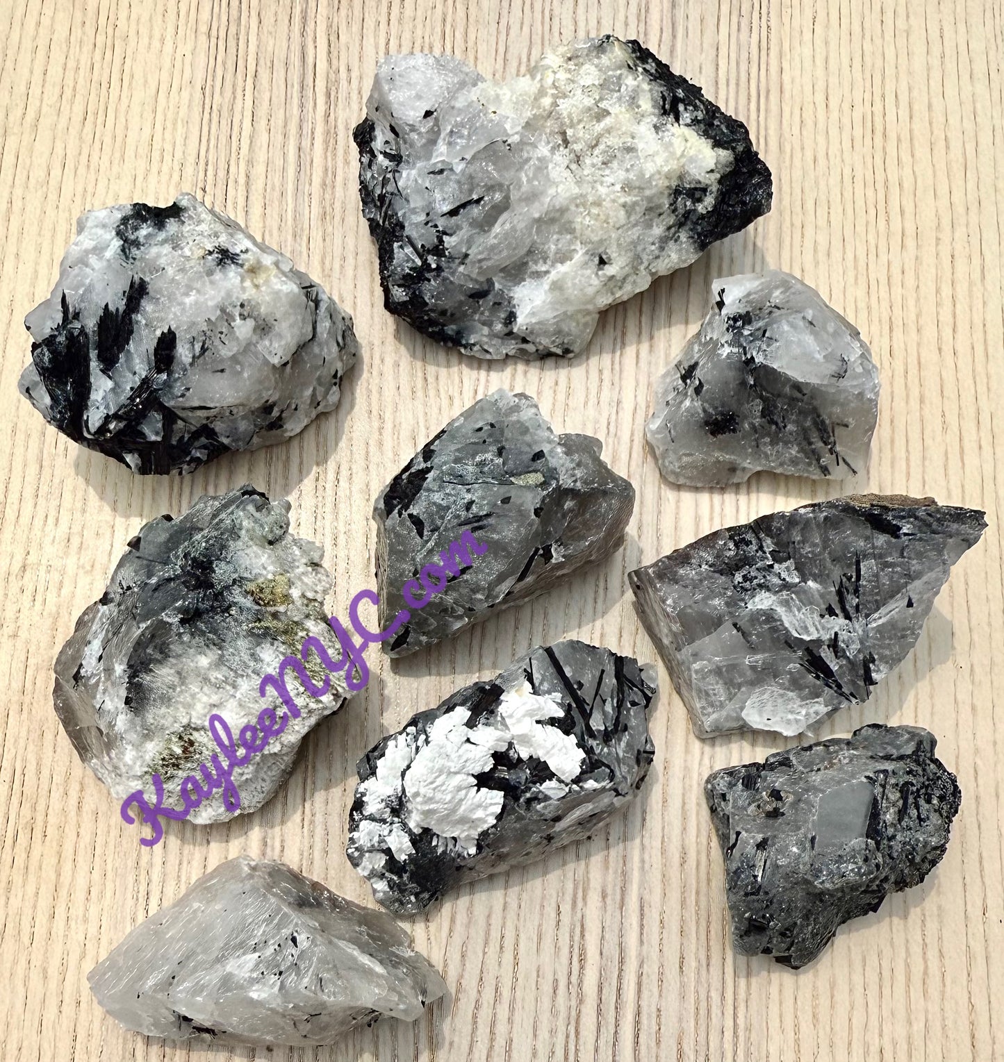 4 lbs Natural Tourmalinated Quartz Rough Crystals Healing Energy