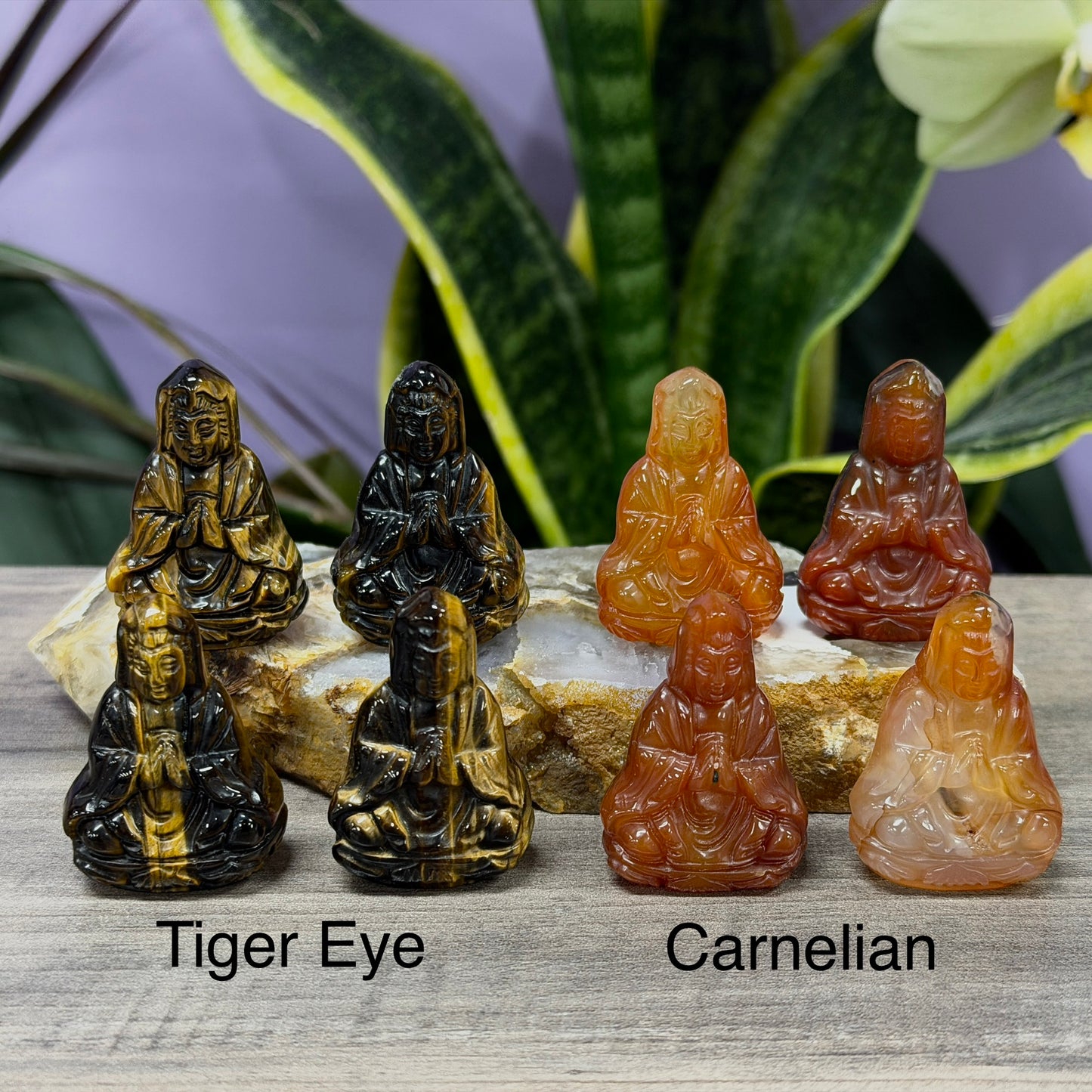 10 Pcs 1.5” Natural Crystal Guanyin Female Buddha