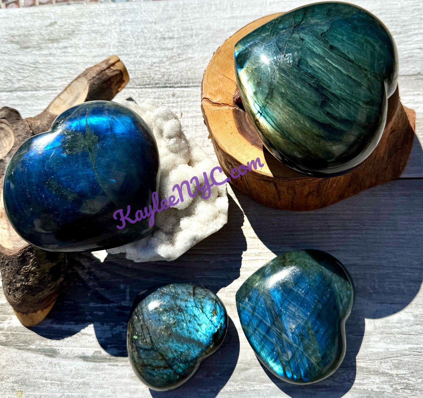 Wholesale 2 Lb Lot Natural Labradorite Heart Crystals Healing Energy
