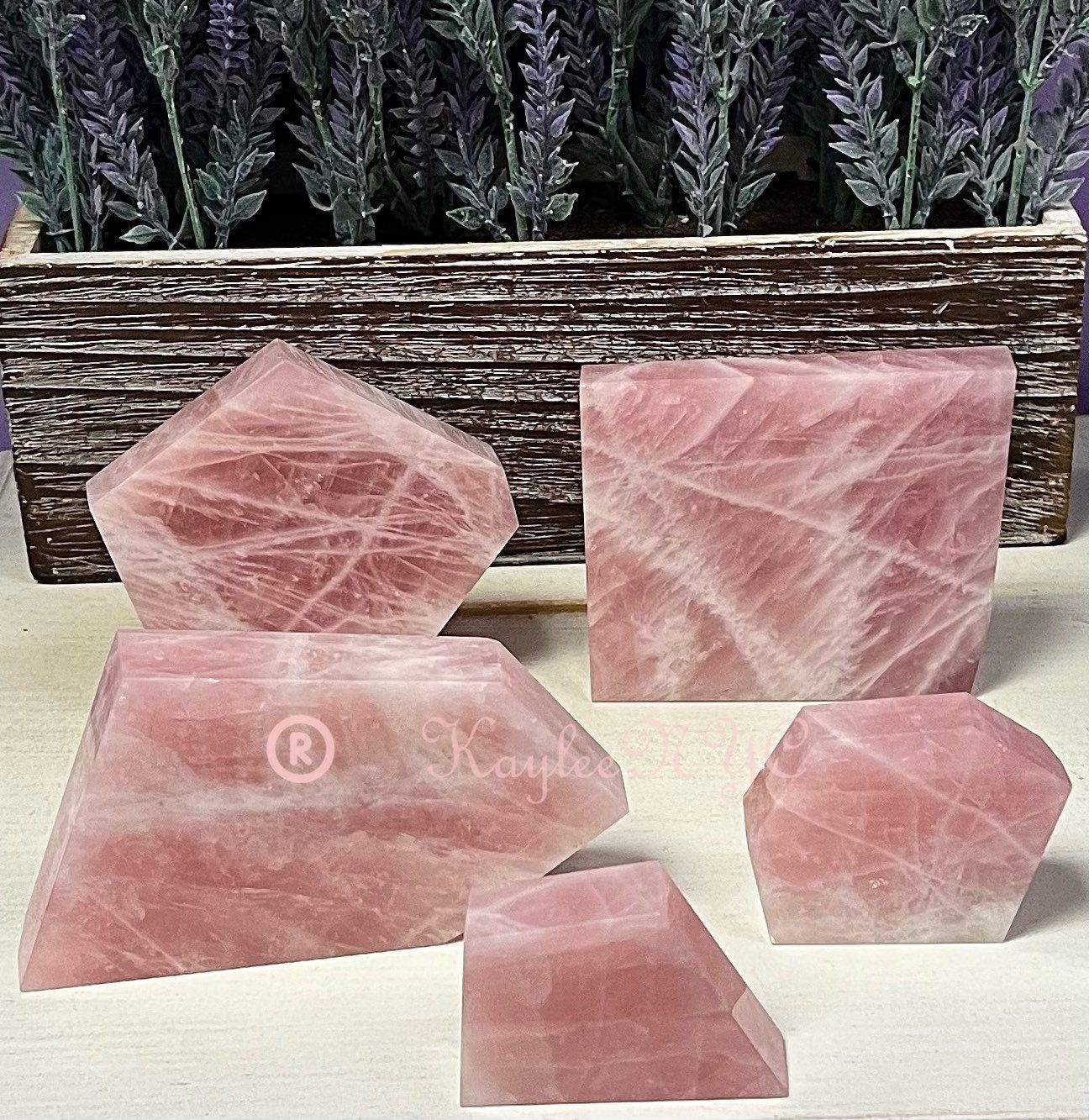 Wholesale Lot 5 PCs Natural Rose Quartz Polished Slab Crystal Raw Nice Quality 2.9-3 lbs