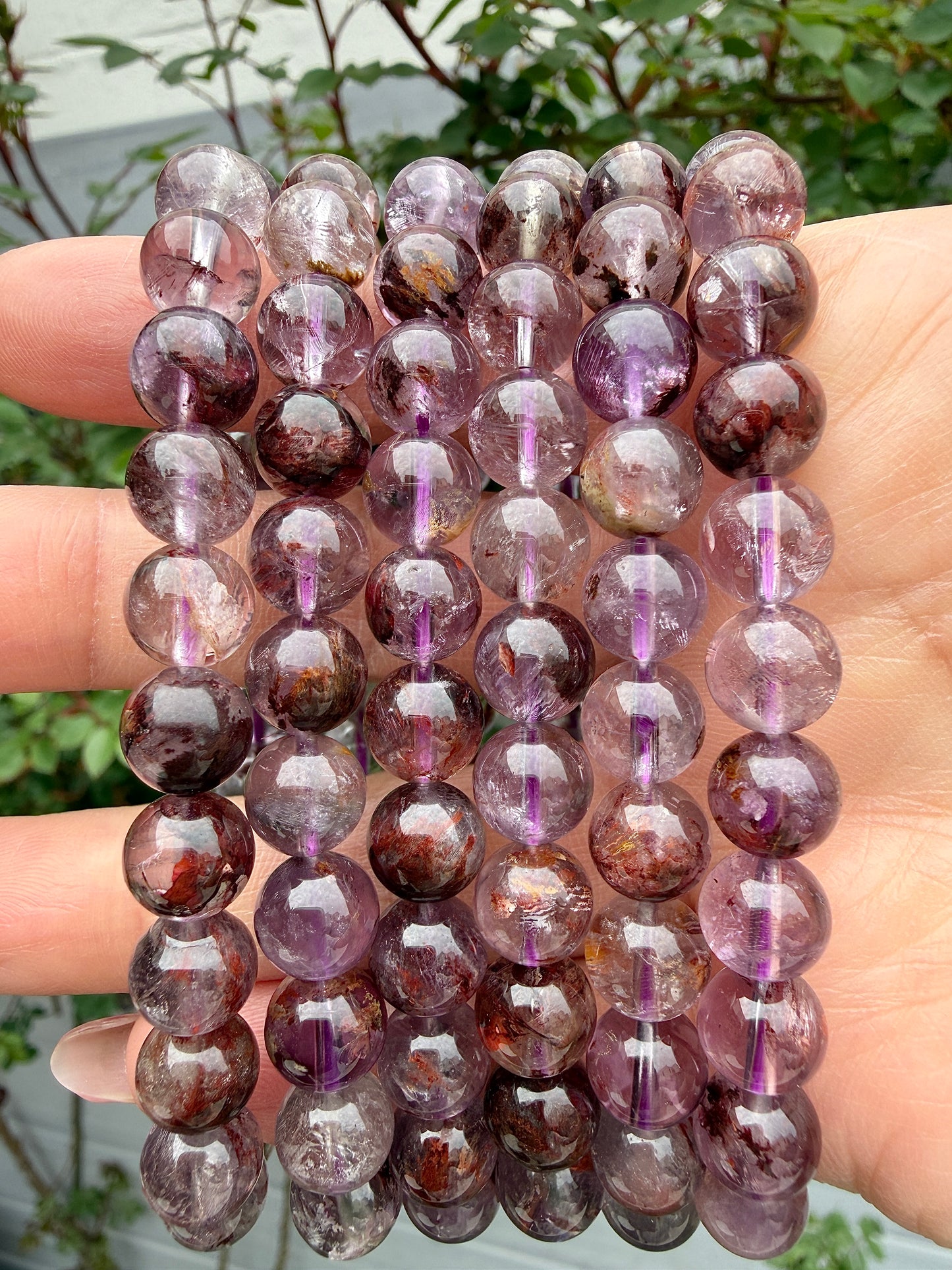 Wholesale 6 Pcs Natural Super Seven 10mm 8” Crystal Healing Stretch Bracelet