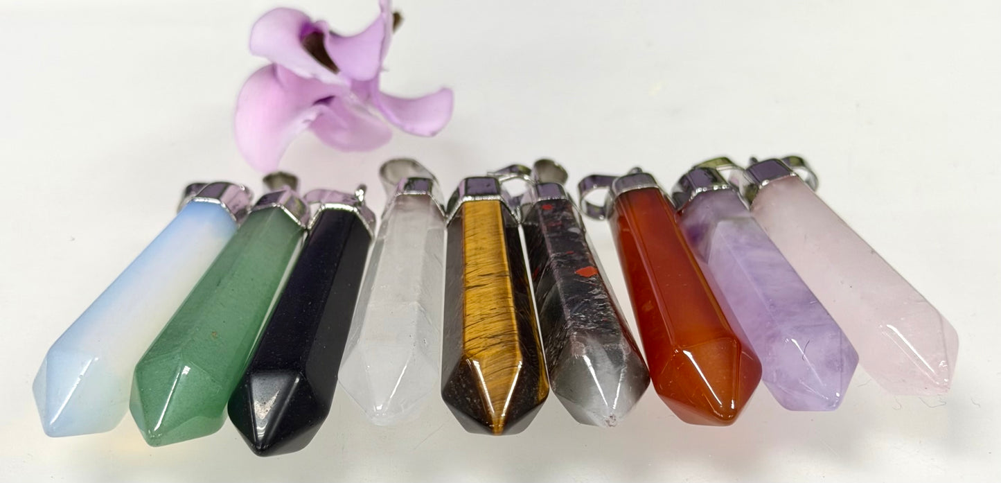 Wholesale Lot 9 Pcs Mix Crystal Pendant Healing Energy