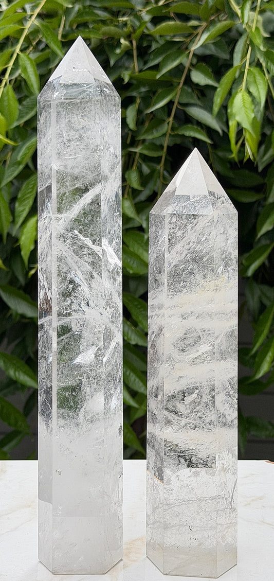 2-3pcs Natural Clear Quartz Large Tower Obelisk Crystals Healing Energy