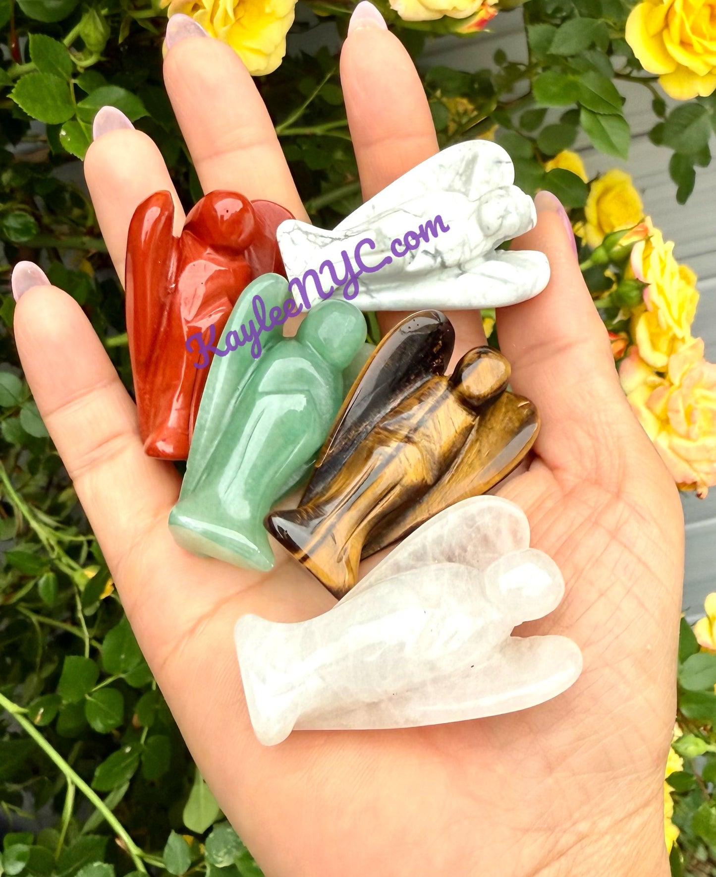 8 PCs Natural 2” Mix Crystal Angel