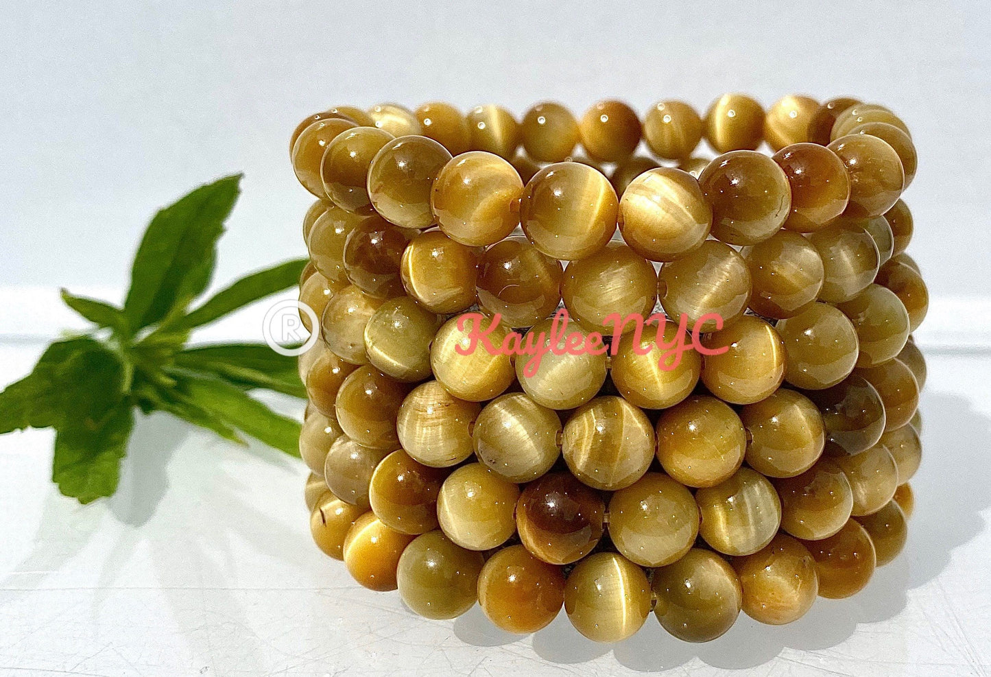 Wholesale 6 Pcs Natural Honey Tiger Eye 8mm 7.5” Stretch Bracelet Crystal Healing Energy