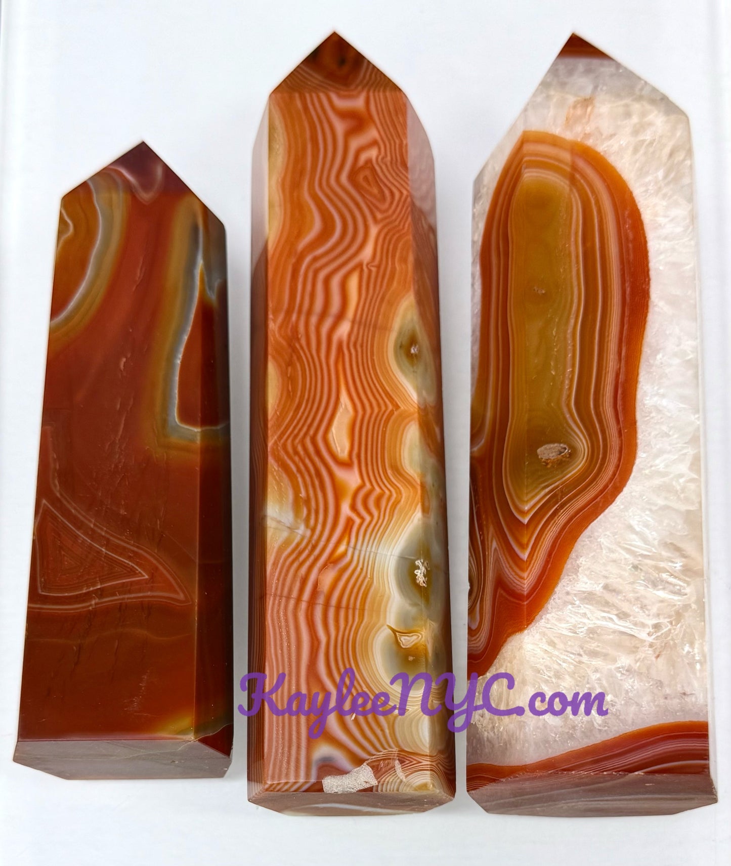Wholesale Lot 3 pcs large Natural Carnelian obelisk Tower Point Crystal Healing Energy 4.9-5lbs