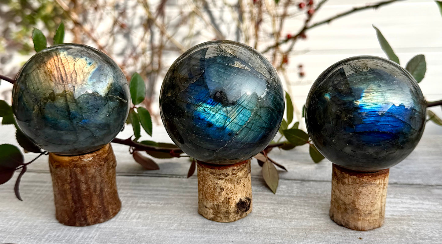 Wholesale Lot 3-4 pcs  Natural Labradorite Sphere Crystal Ball healing energy