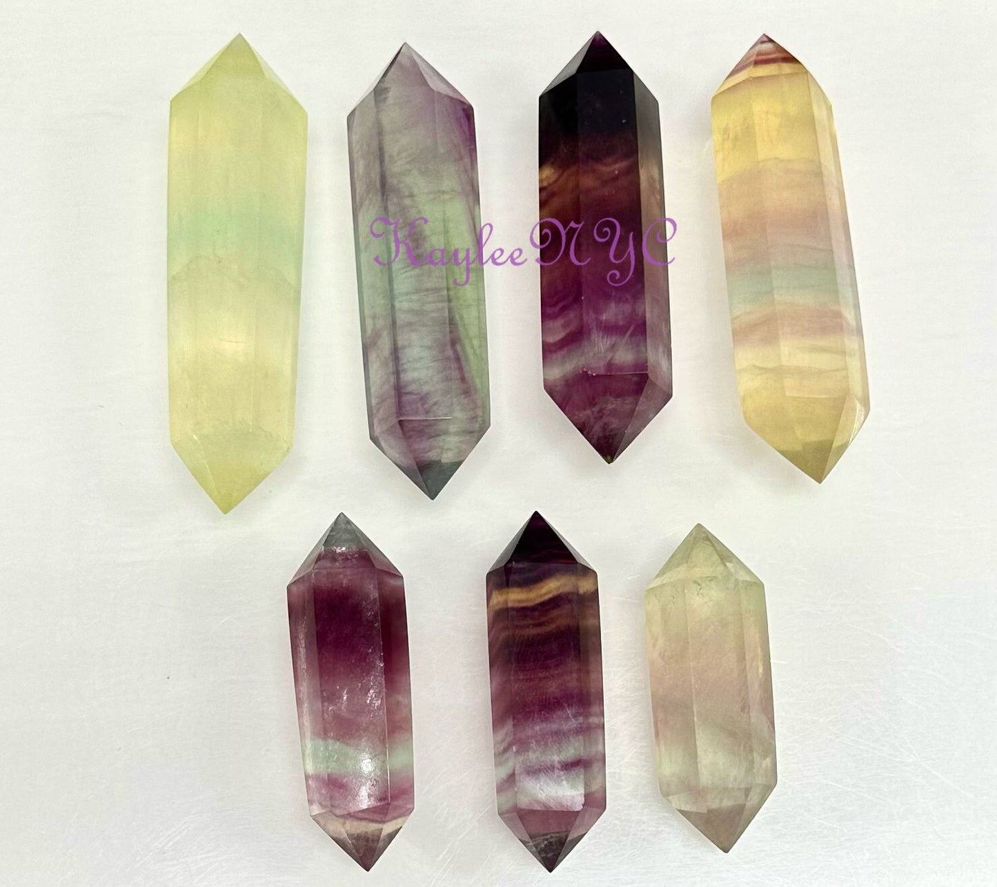 Wholesale Lot 1 Lb Natural Rainbow Fluorite Double Terminated Point Crystal Healing Energy