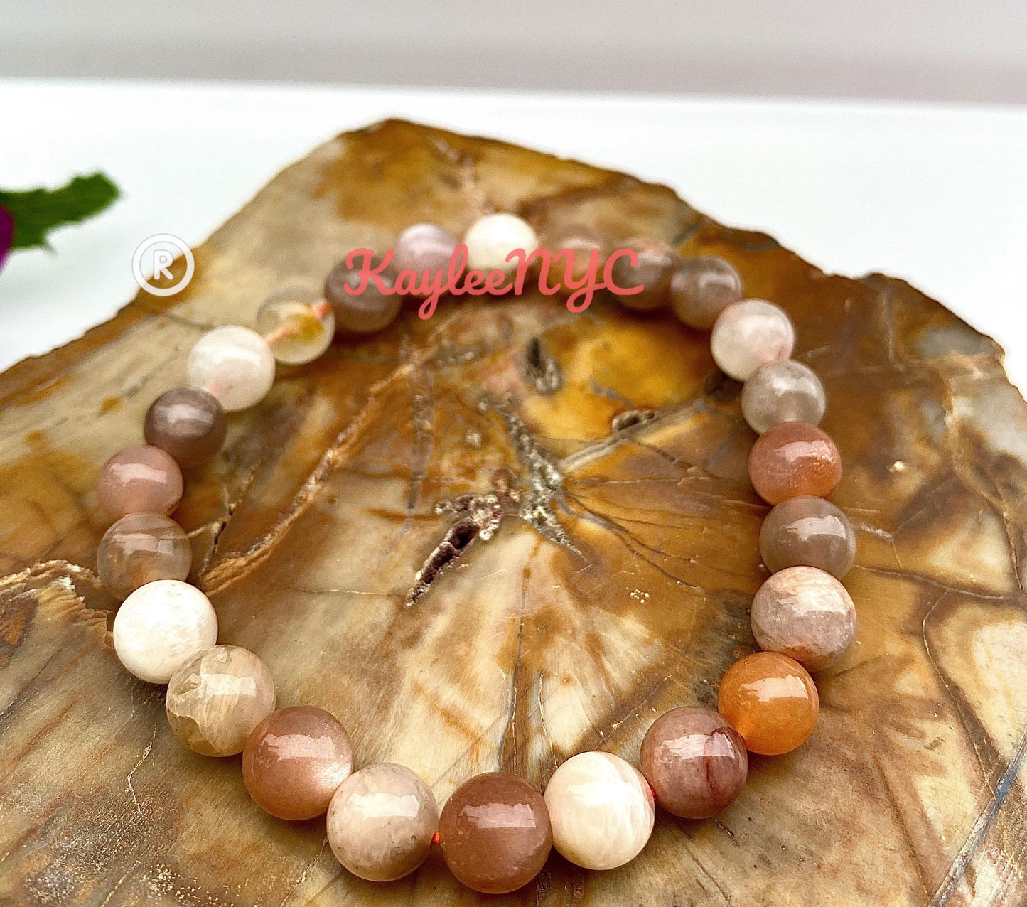 Wholesale 6 Pcs Natural Mix color Moonstone 8mm 7.5” Stretch Bracelet Crystal Healing Energy