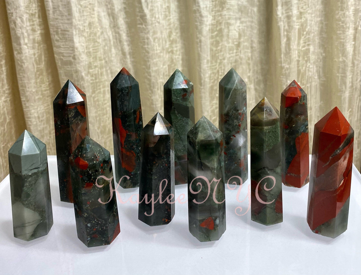 Wholesale Lot 2 Lbs Natural Bloodstone Obelisk Tower Point Crystal Energy