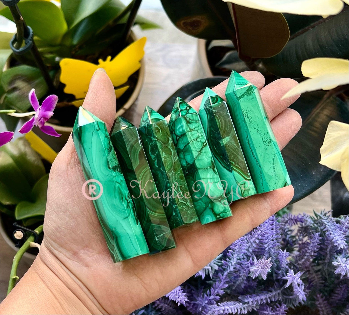 Wholesale Lot 1 lb Natural Malachite Tower Obelisk Point Crystal Energy Healing