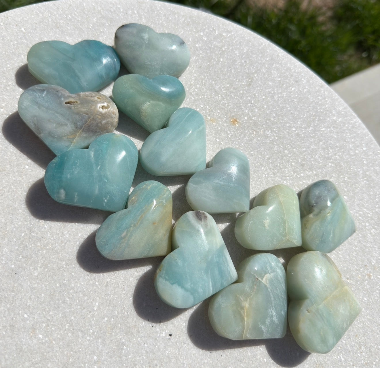 Wholesale Lot – 2 lbs Natural Amazonite Heart Carvings Crystal Healing Energy