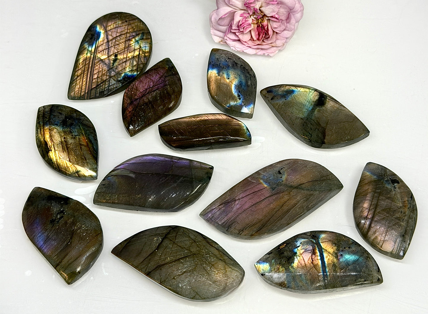 Wholesale Lot 12 pcs Natural Sunset Labradorite Cabochon Crystal Healing Energy