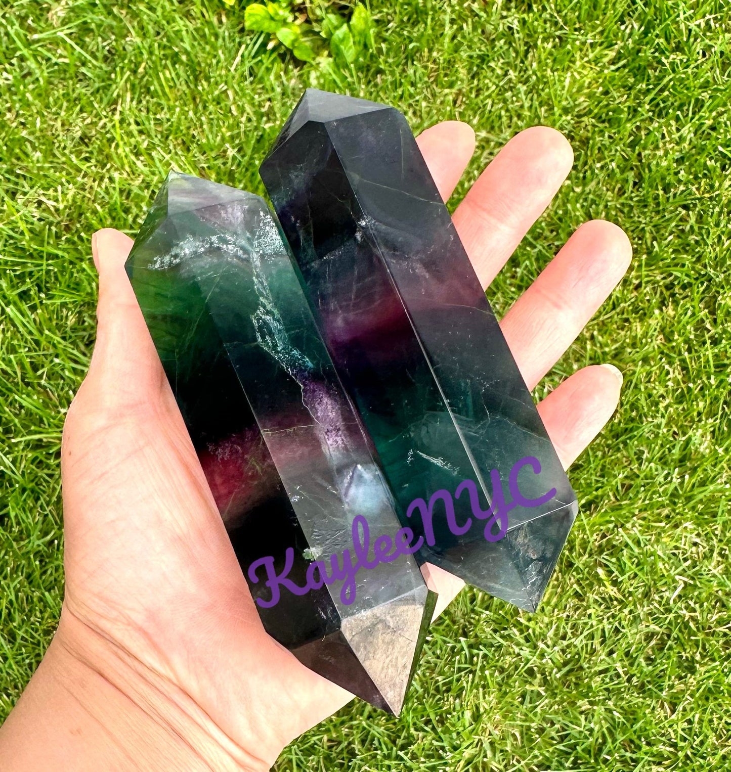 Wholesale Lot 2 Lb Natural Double Terminated Fluorite Point Wand Crystal