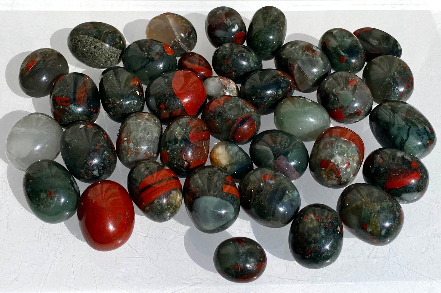 Wholesale Lot 2 Lbs Natural Blood Stone Tumble Healing Energy Nice Quality