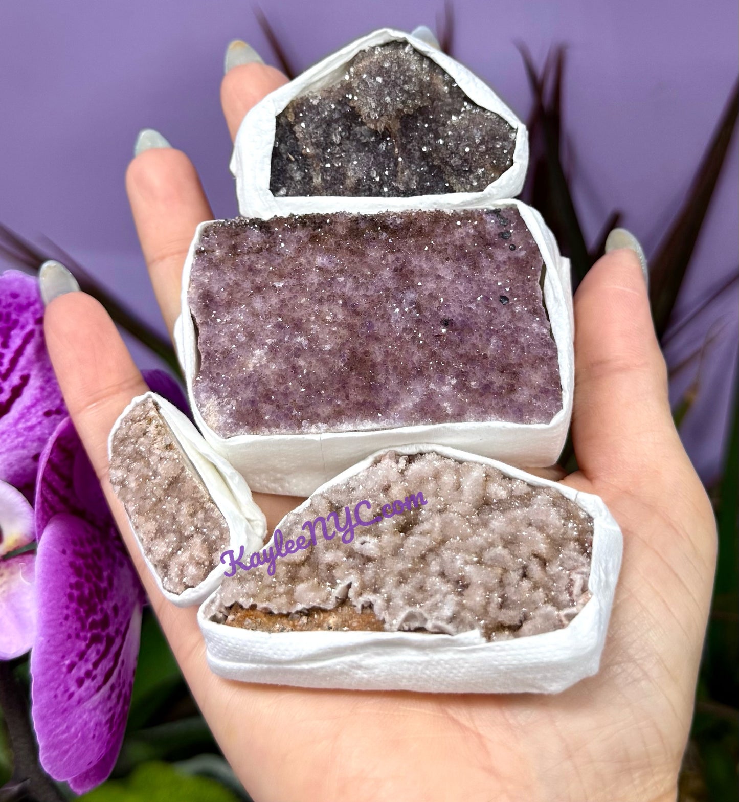 Wholesale Lot 2 lb Natural Amethyst Cluster Raw Crystal