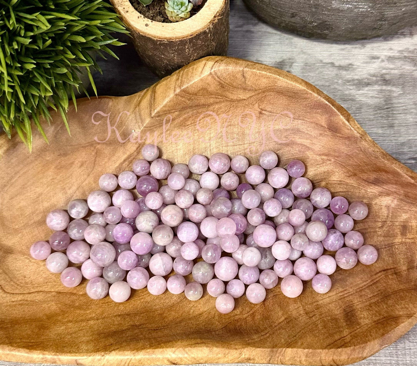 Wholesale Lot 0.5 lb Natural Kunzite Spheres Crystal Ball Energy Healing