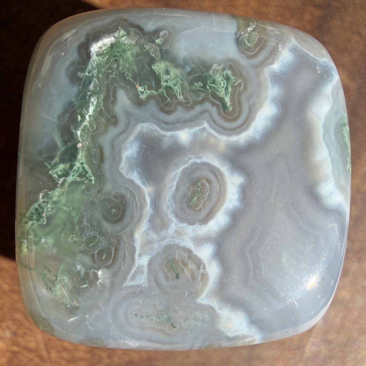 2 lbs Natural Moss Agate Cube Crystal Healing Energy