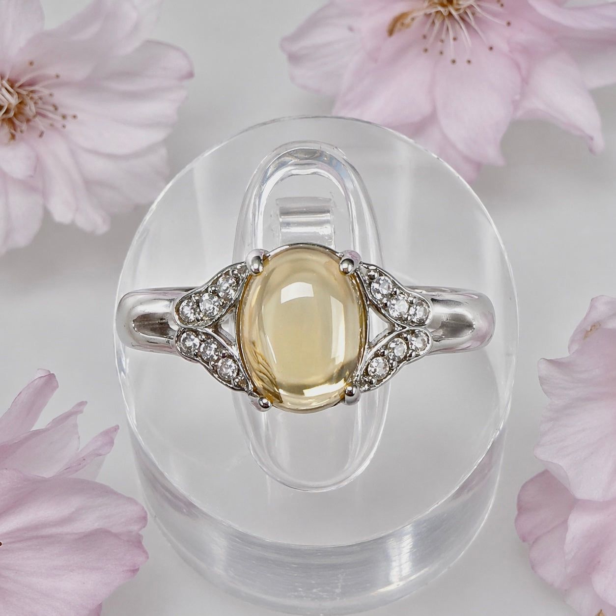 Wholesale Lot 7 pcs Citrine Stainless Steel Ring 5x7mm
