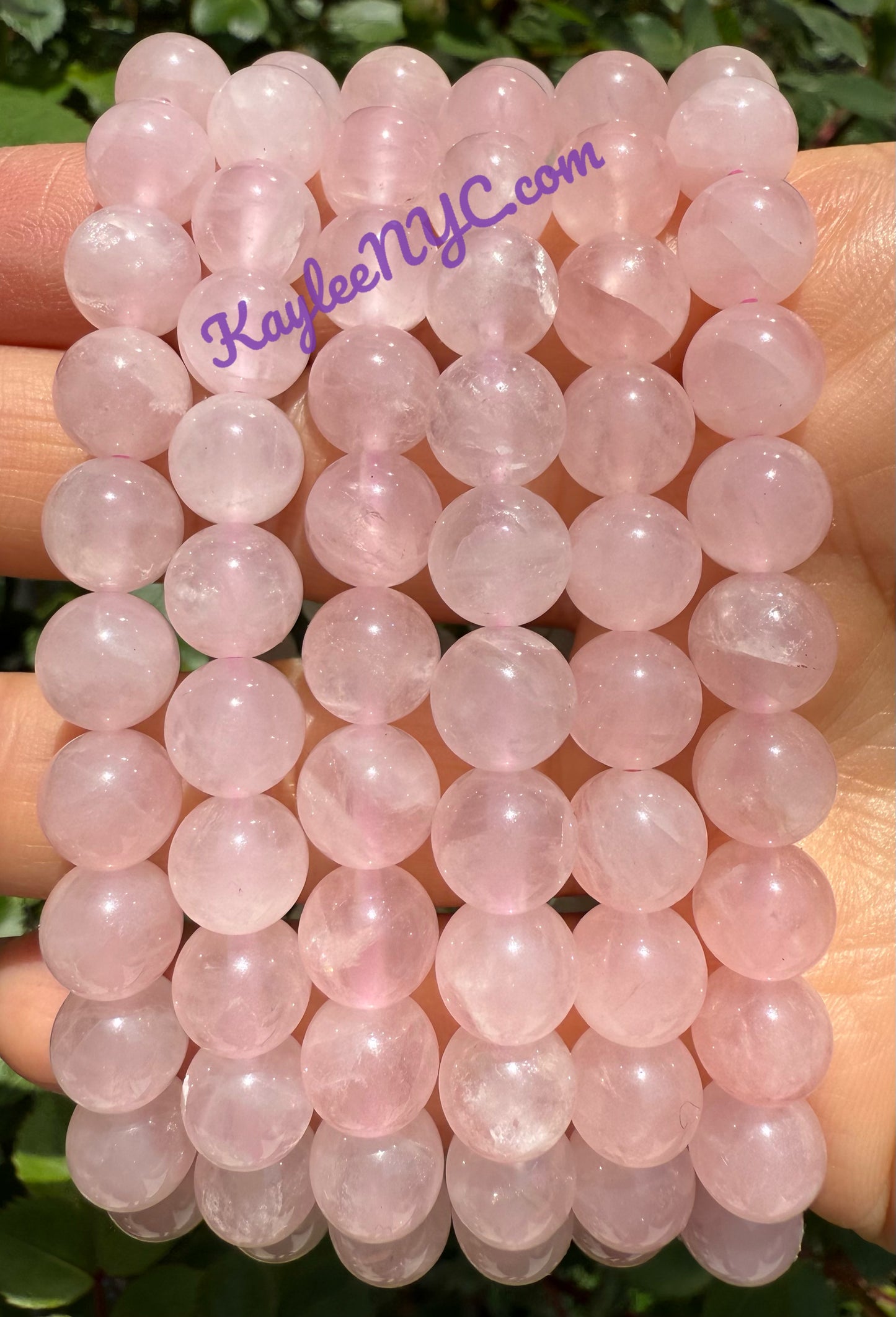 Wholesale 6 Pcs Natural Rose Quartz 8mm 7.5” Crystal Healing Stretch Bracelet