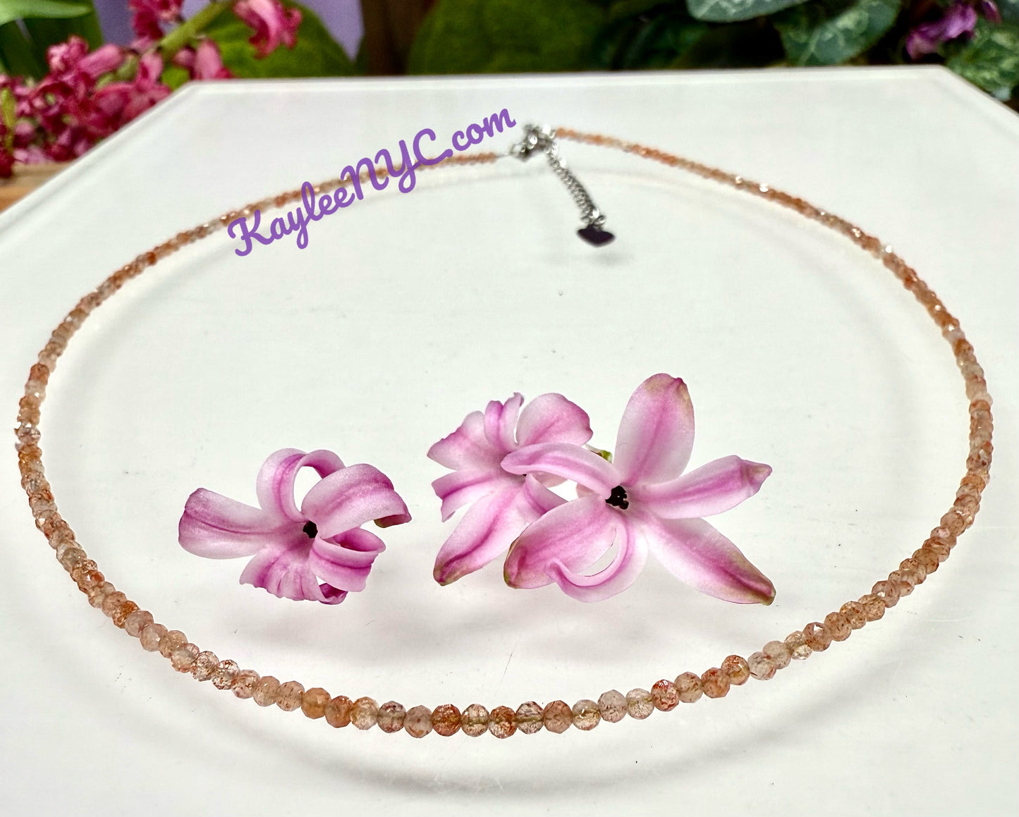 6 PCs 2mm Natural Sunstone Necklaces
