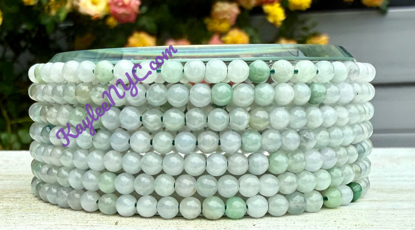 Wholesale Lot 6 Pcs Natural Jade 3.8mm 7.5” Crystal Healing Stretch Bracelet