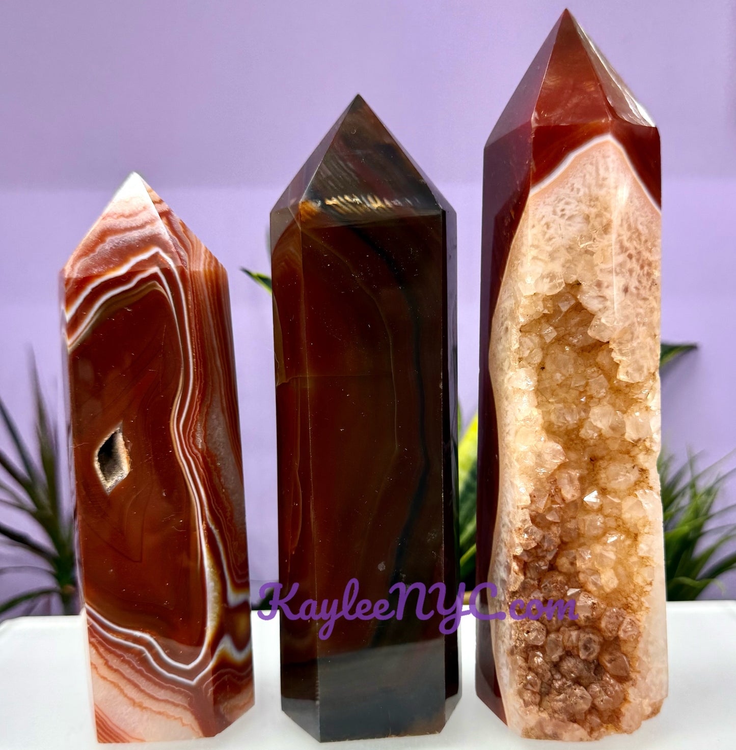 Wholesale Lot 3 pcs large Natural Carnelian obelisk Tower Point Crystal Healing Energy 4.9-5lbs