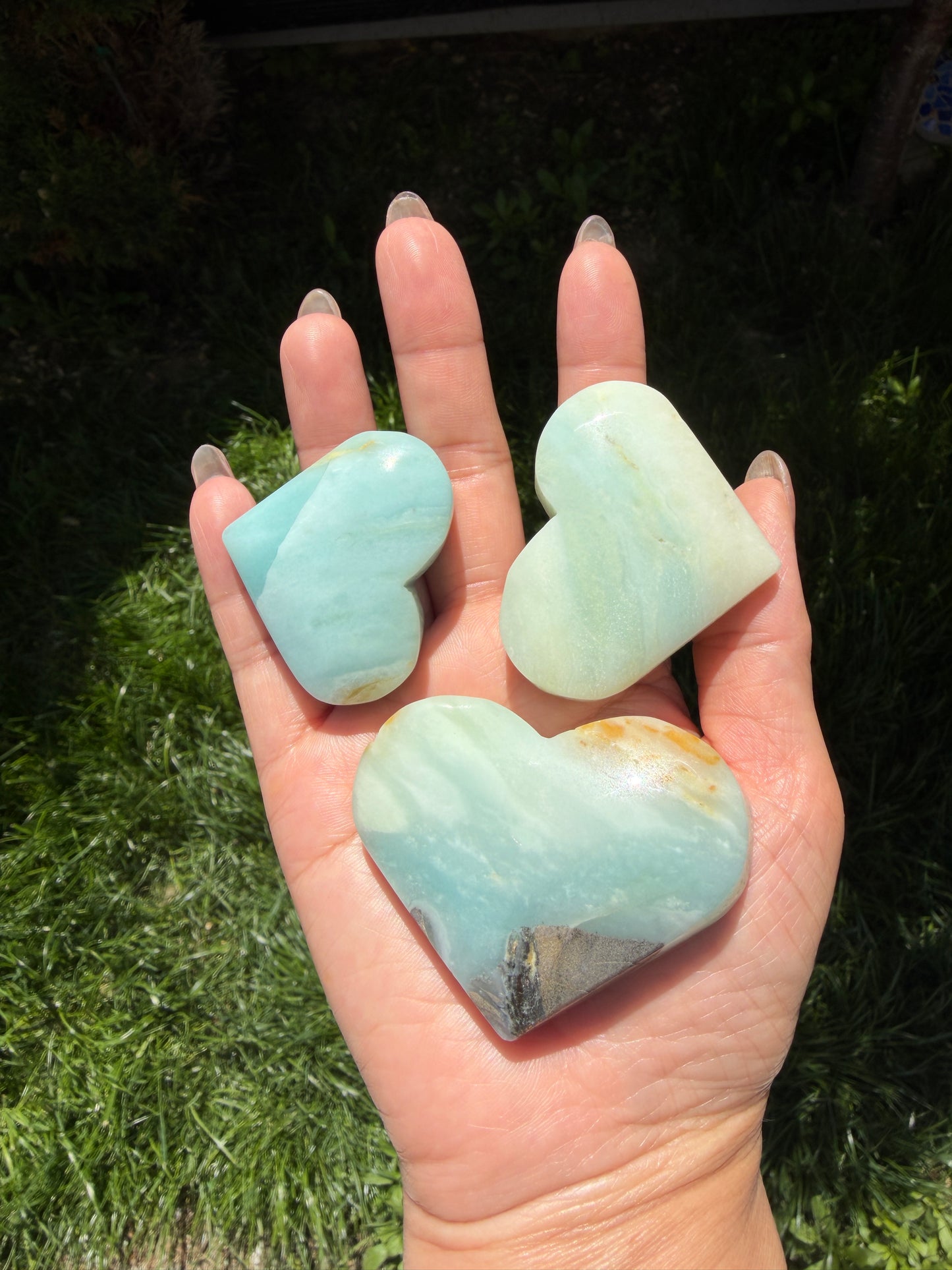 Wholesale Lot – 2 lbs Natural Amazonite Heart Carvings Crystal Healing Energy