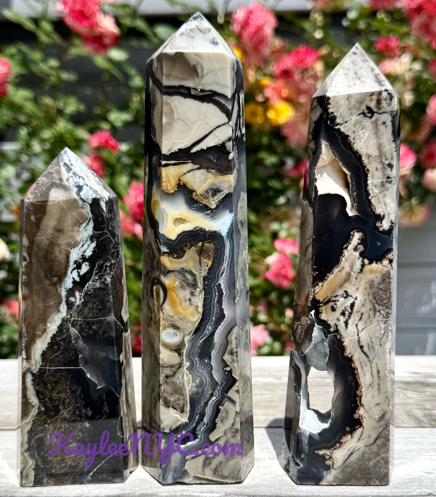 Wholesale Lot 3-4pcs large Natural Volcano Agate Obelisk Tower Point Crystal Healing