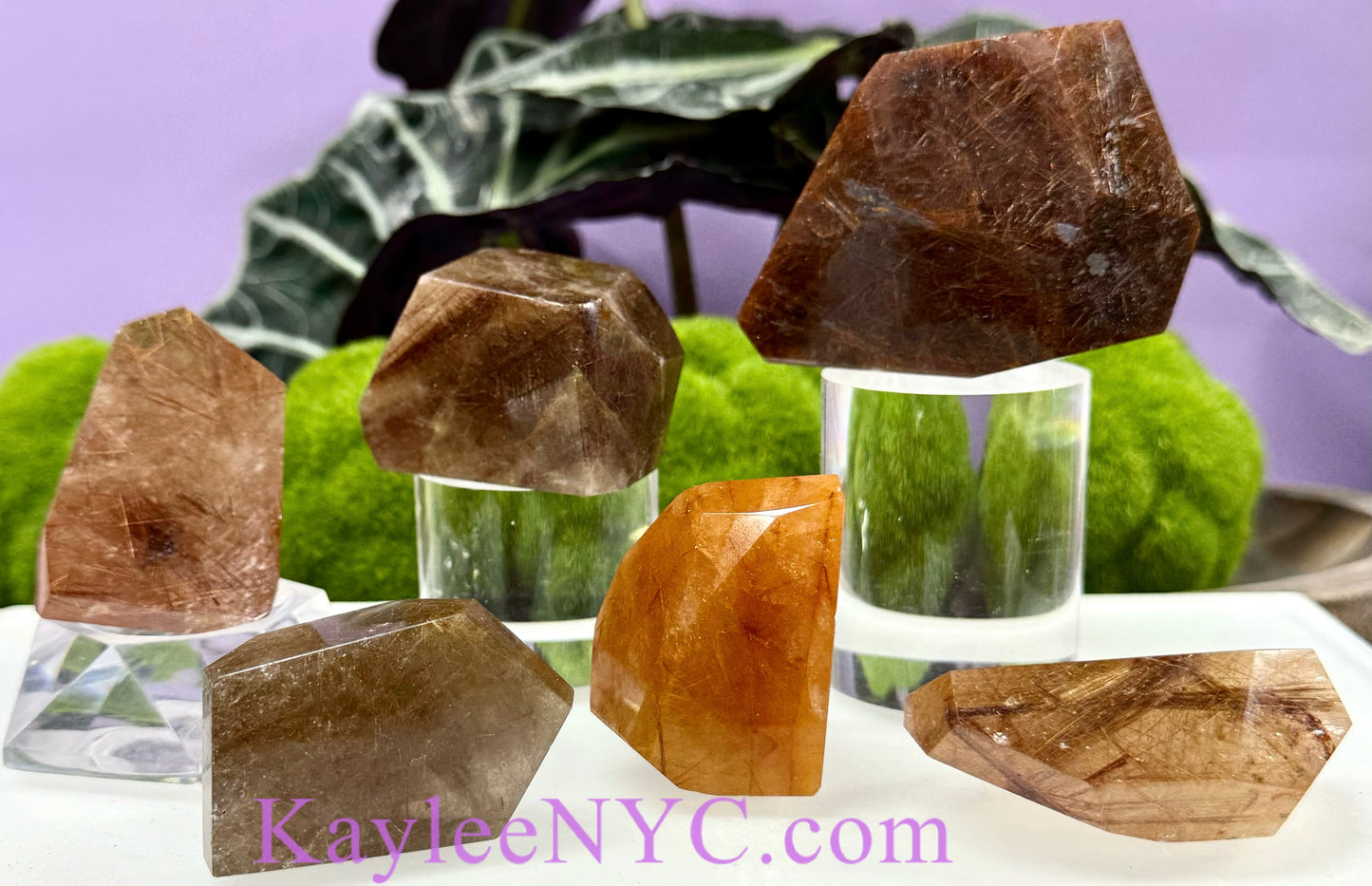 Wholesale Lot 2 lbs Natural Copper Gold Rutilated Quartz Crystal Polished Freeform Healing Energy