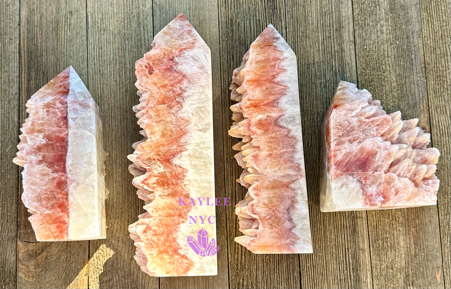 3-4 PCs Natural Dog Tooth Calcite Obelisk Tower