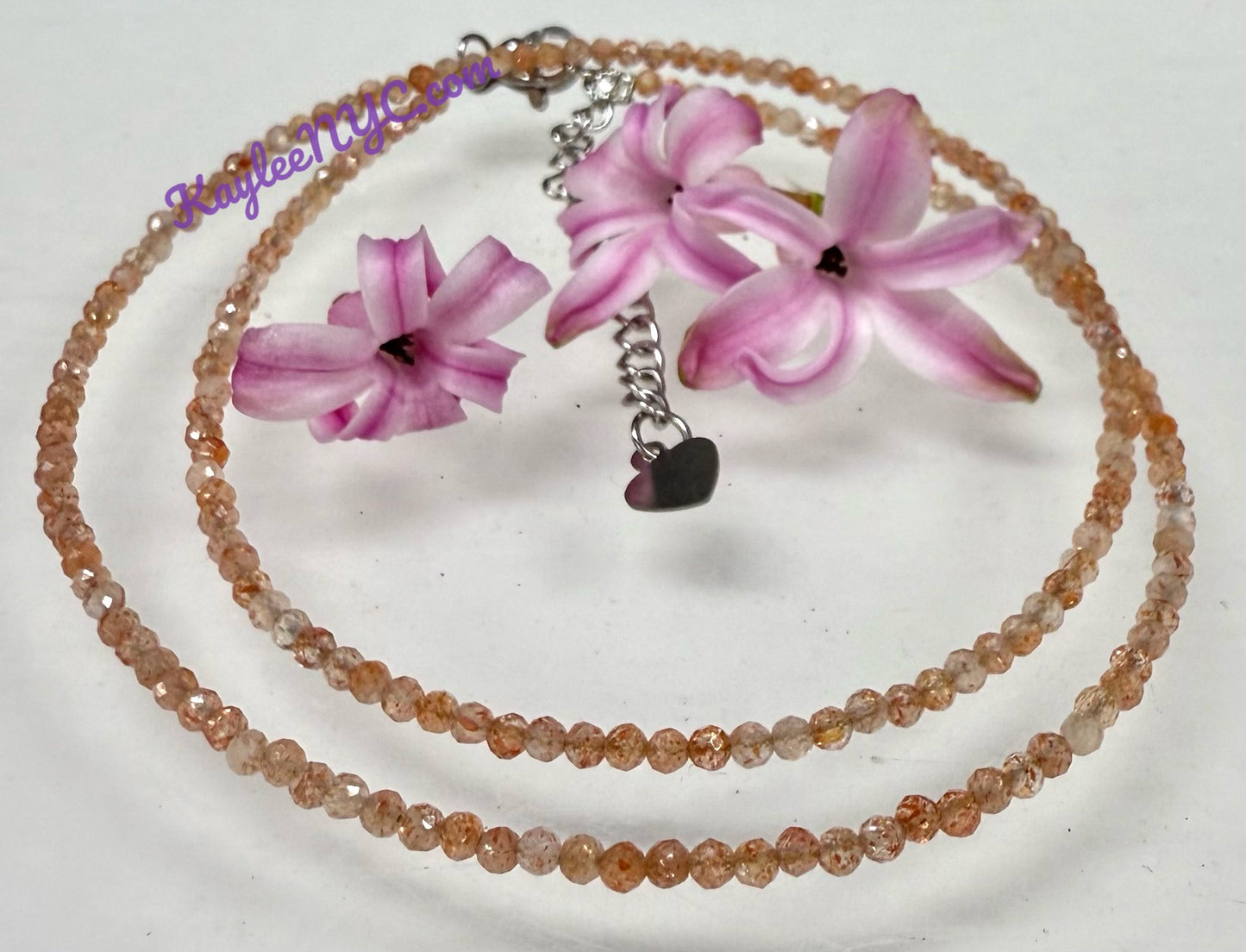 6 PCs 2mm Natural Sunstone Necklaces