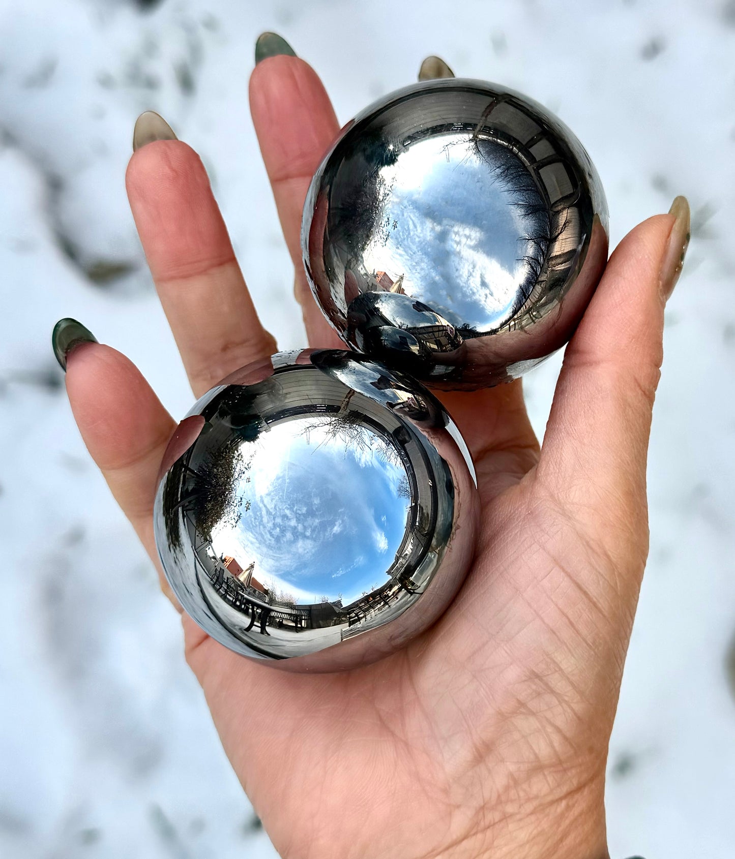 3-4PCs Natural Terahertz Sphere Crystals Healing Energy