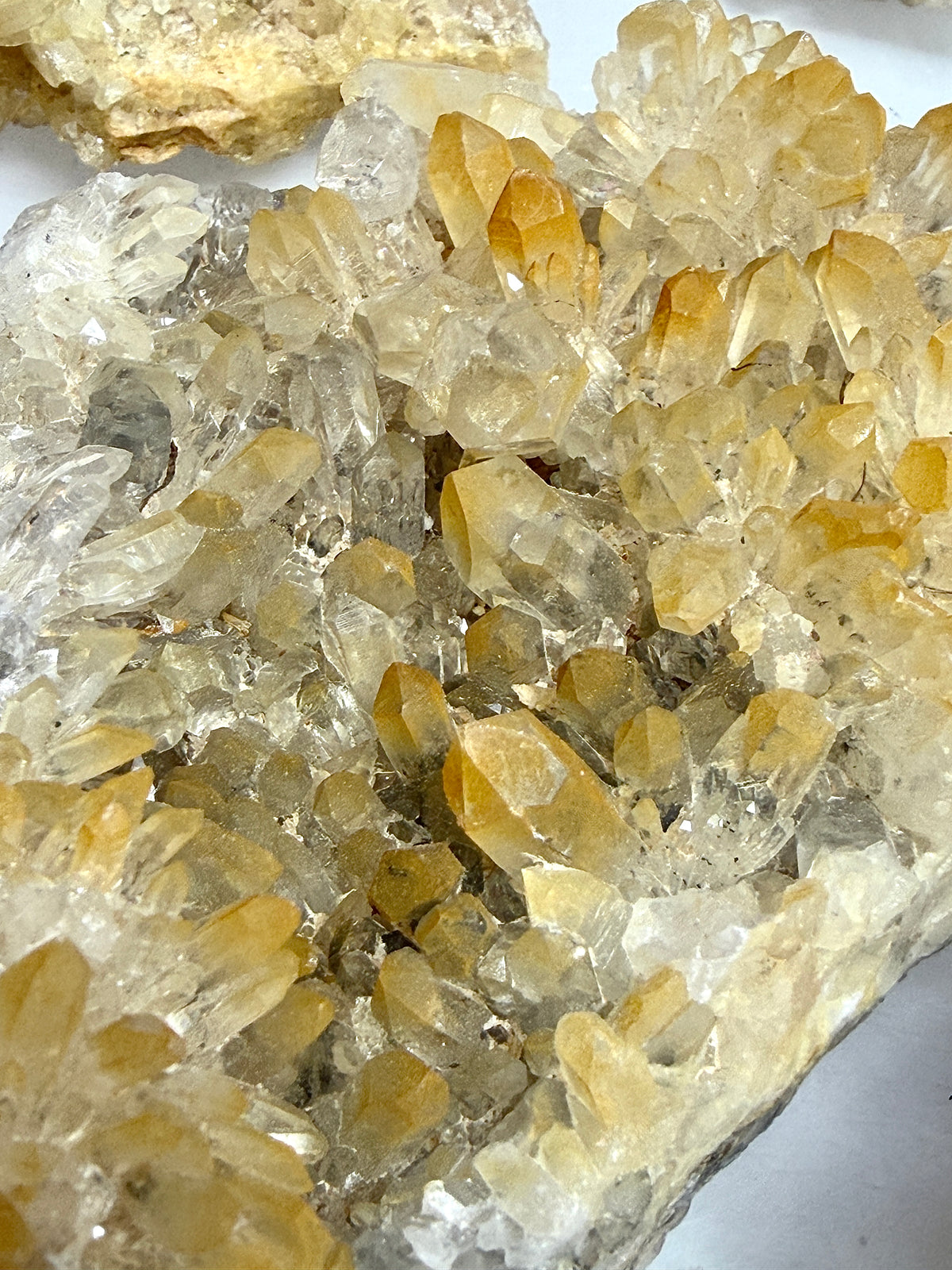 2 lbs Natural Yellow Chrysanthemum Quartz Cluster Crystal