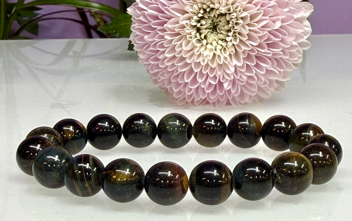 Wholesale Lot 6 Pcs Natural Blue Tiger Eye 10mm 8” Stretch Bracelet