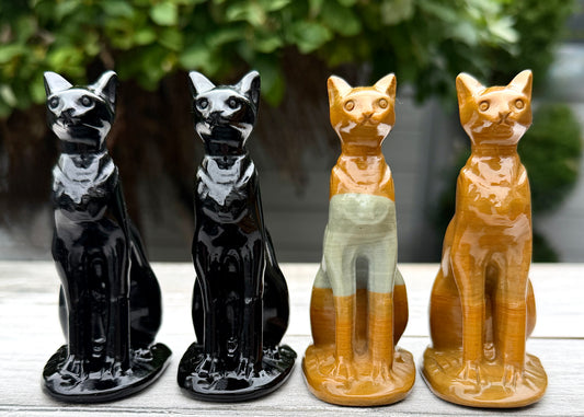 4 PC Mixed Natural Crystals Sphynx Cat Healing Energy