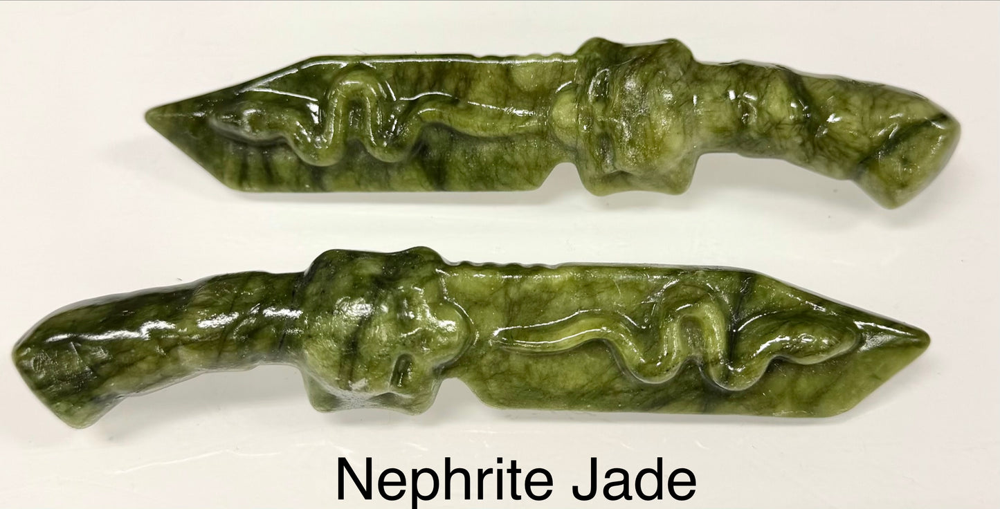 (Copy) Wholesale Lot 4 pcs Natural Nephrite Jade Knife Crystals Healing Energy