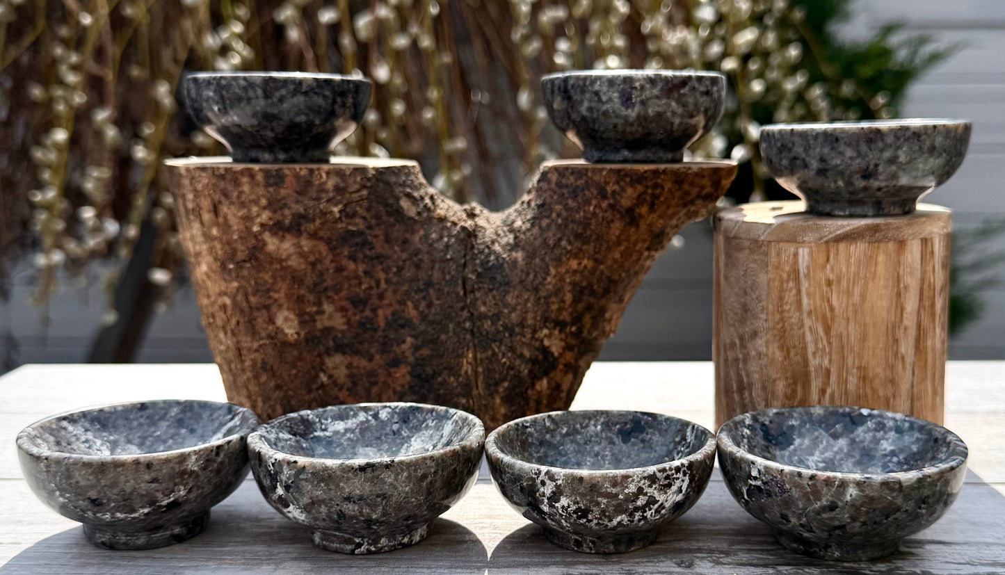 Wholesale Lot 7 PCs Natural Yooperlite Emberlite Bowls Crystal Healing Energy