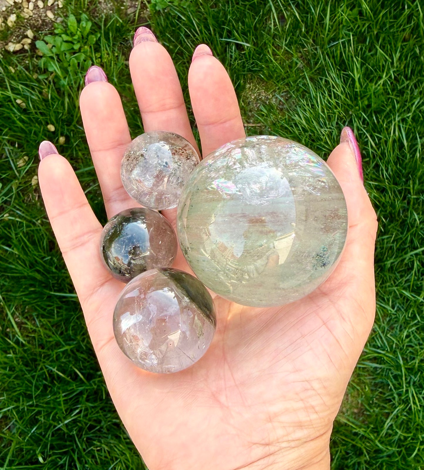 Wholesale Lot 2lbs Natural Clear Quartz Crystal Spheres Healing