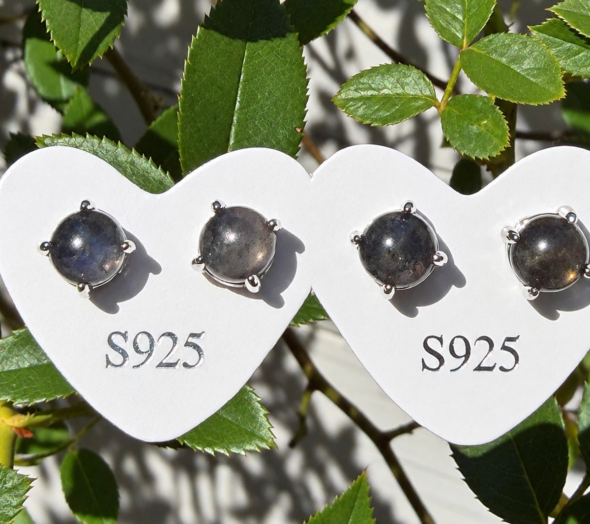 Wholesale Lot 5 Pairs Natural Iolite Earring Studs 6mm round Crystal Healing Energy