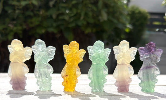 Wholesale Lot 6 PCs Natural Fluorite Angels Crystal Healing Energy