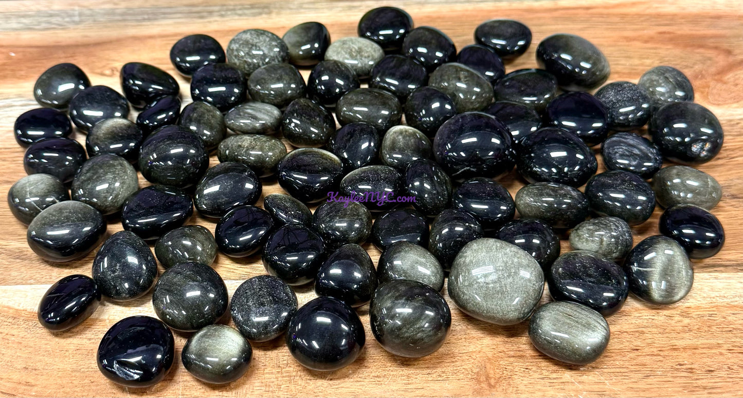 2 lbs Natural Gold Sheen Obsidian Tumble Crystal Healing Energy