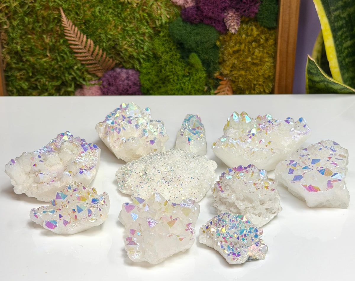 Wholesale Lot 2 Lbs Angel Aura Quartz Cluster Crystal Raw Nice Quality