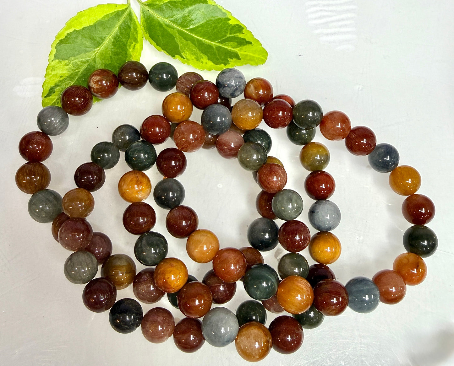 Wholesale 4 Pcs Natural Amphibole Quartz 8-10mm Crystal Healing Stretch Bracelet
