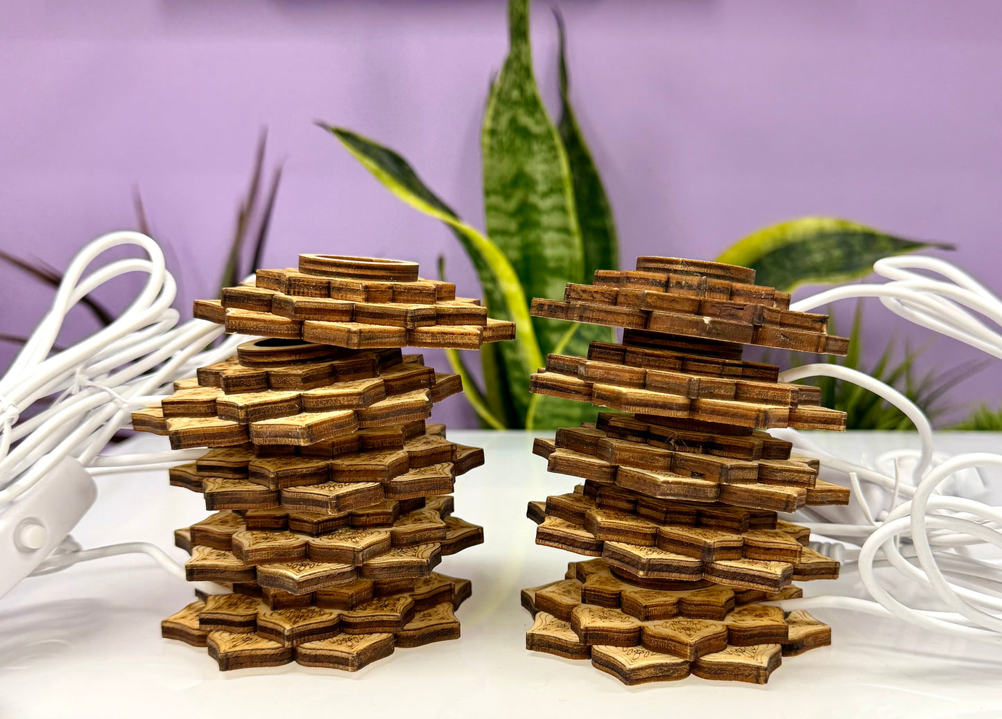 10 pcs PCs USB powered Wooden LED light stand 6cm Healing Energy