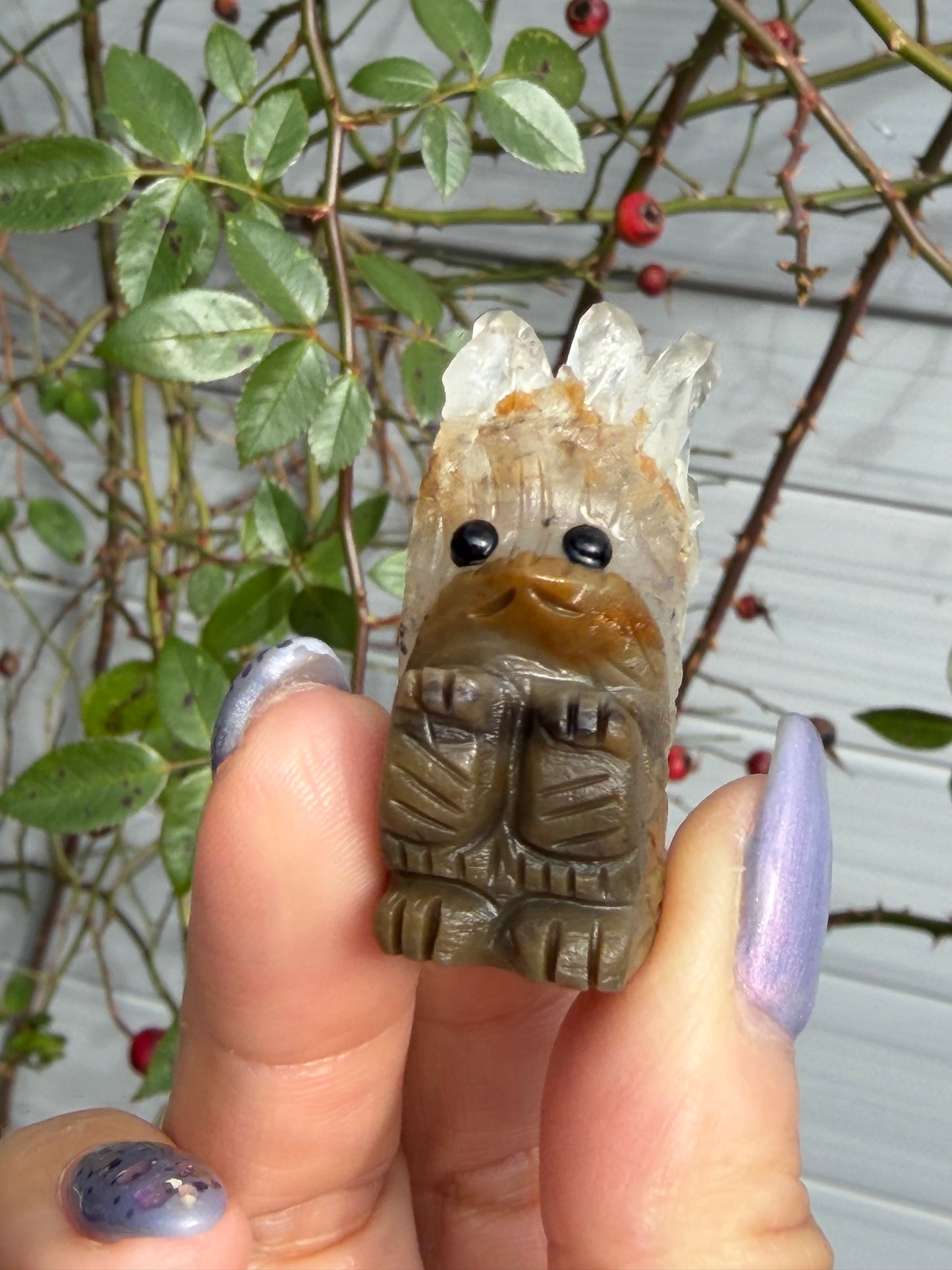 6 pcs Natural Quartz Hedgehog and Fairy Crystals Healing Energy