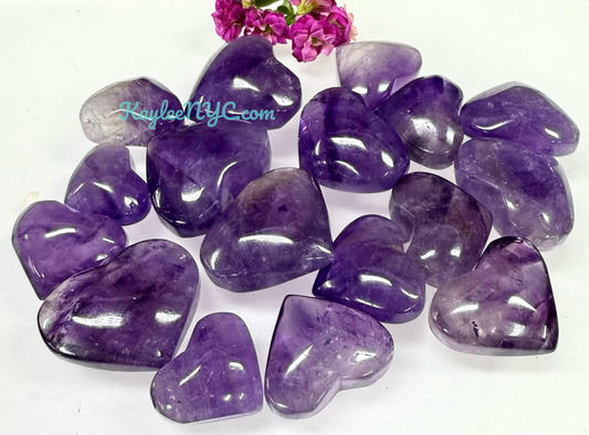 Wholesale 1 lb Lot Natural Amethyst Heart Crystal Energy